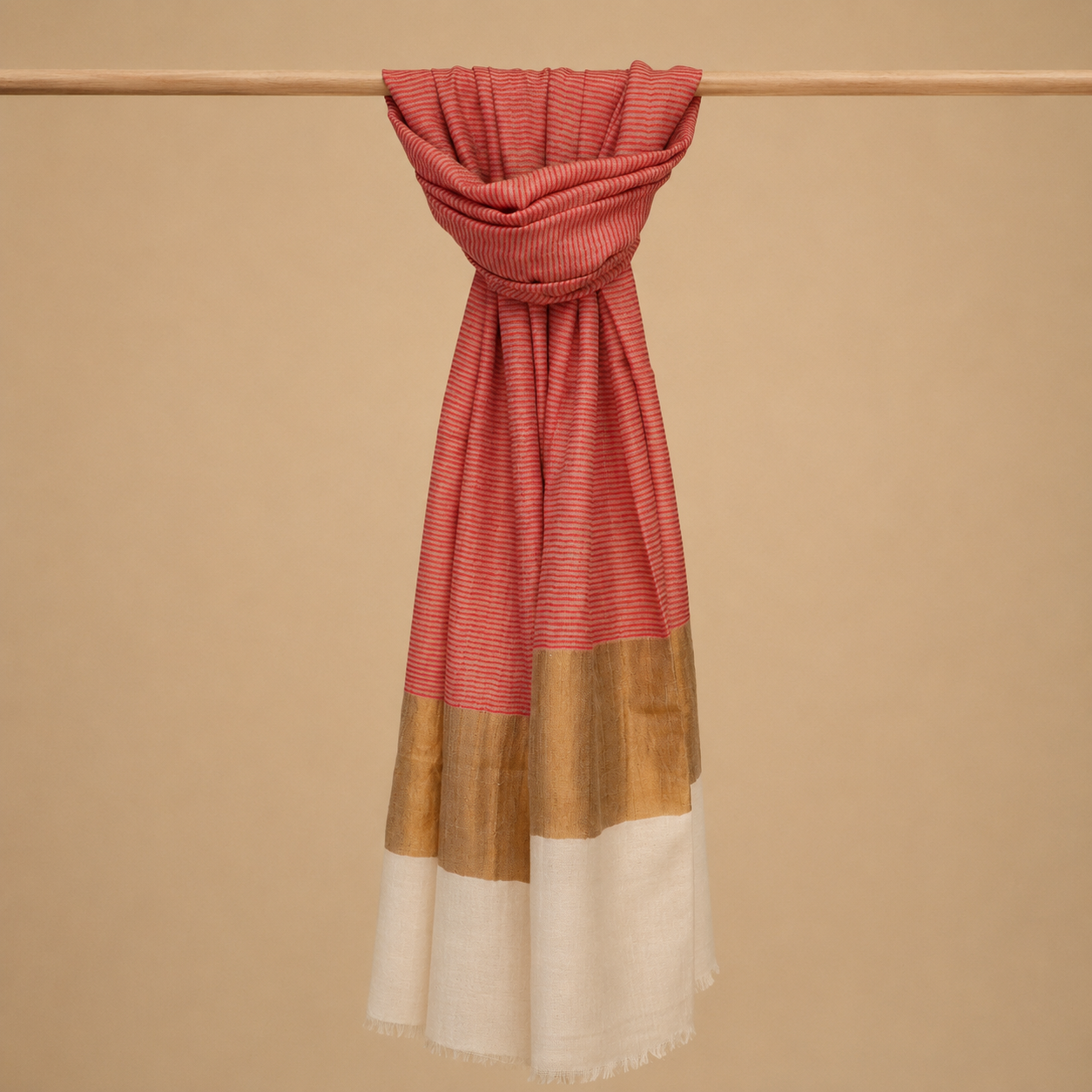 Finewool palla striped stole