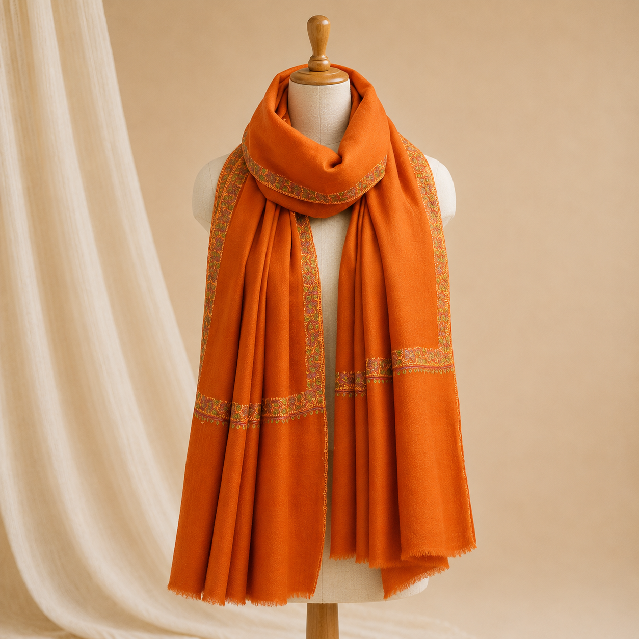 Semi-pashmina hashidar stole
