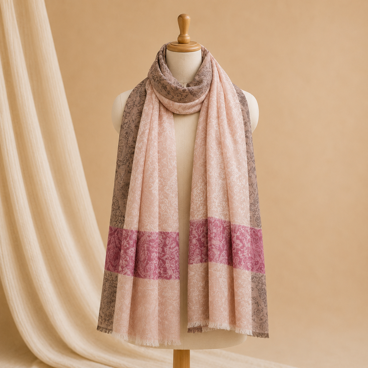Machine pashmina jaquard stole