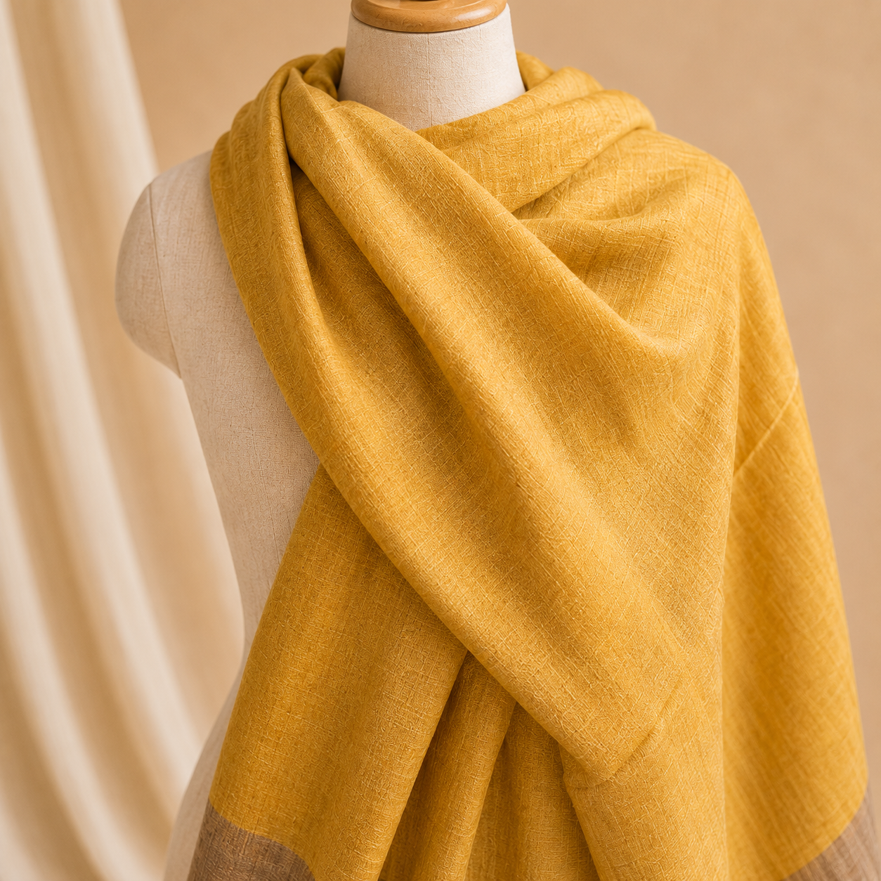 Merino wool moonlight border zari stole