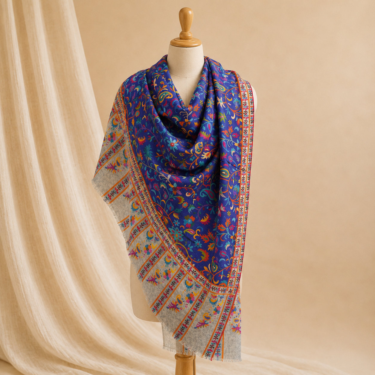 Machine pashmina print stole