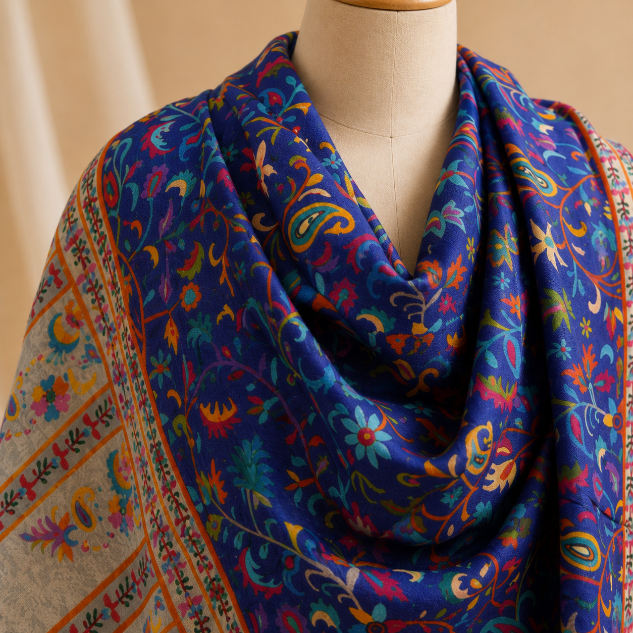 Machine pashmina print stole