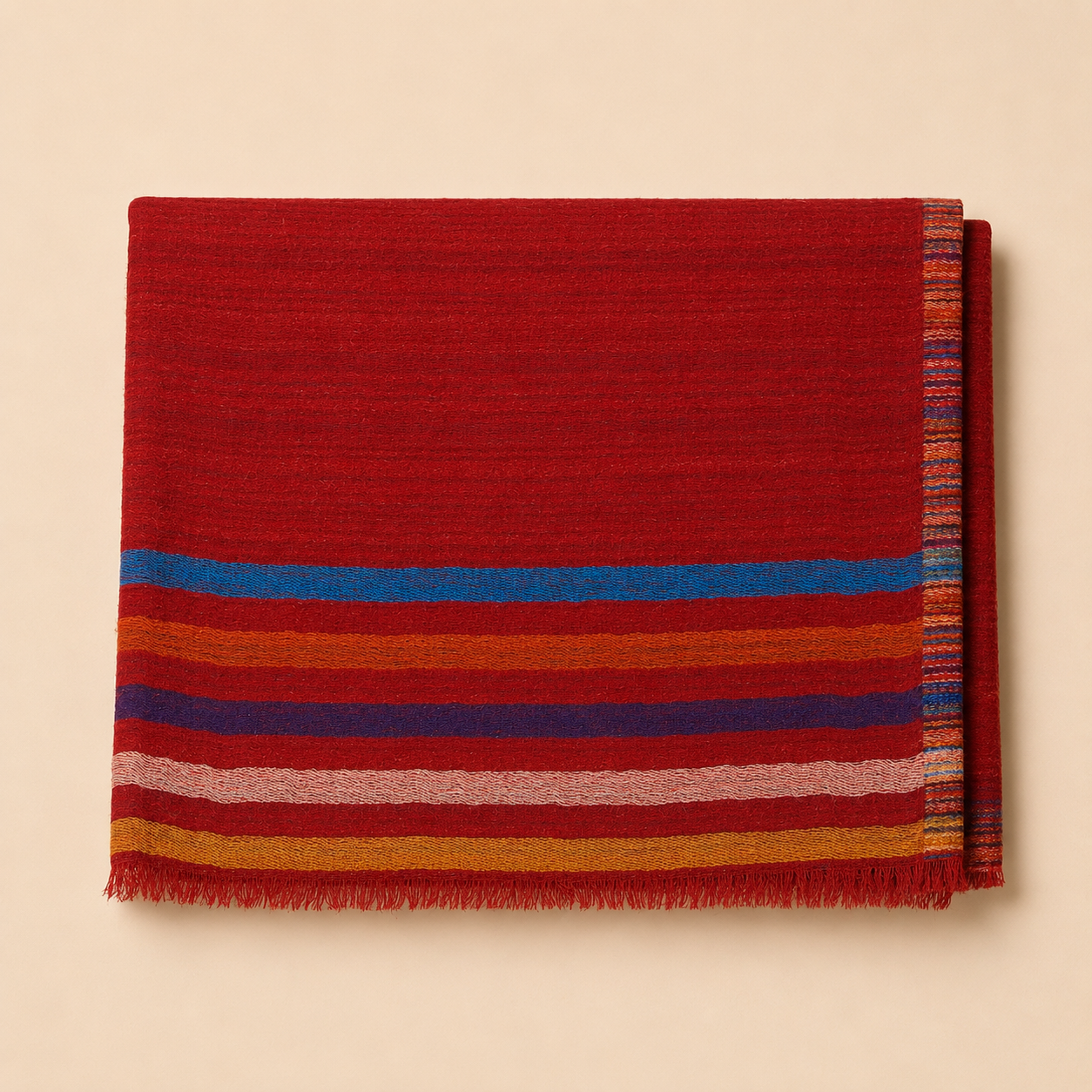 Finewool striped reversible stole