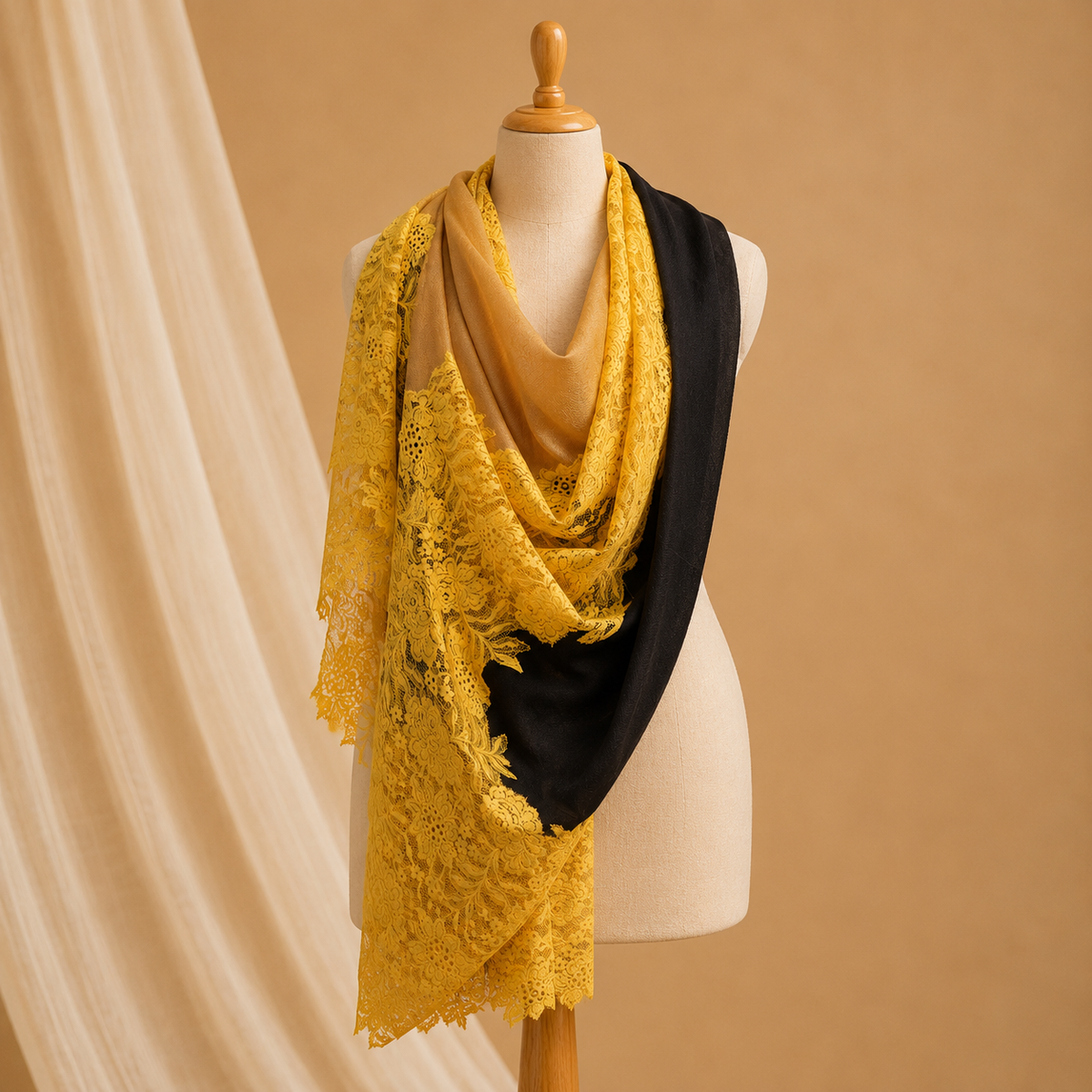 Merino lace stole