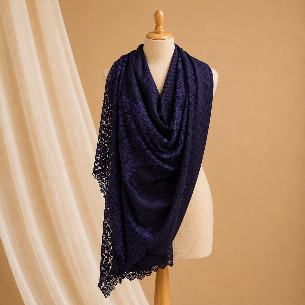 Merino lace stole