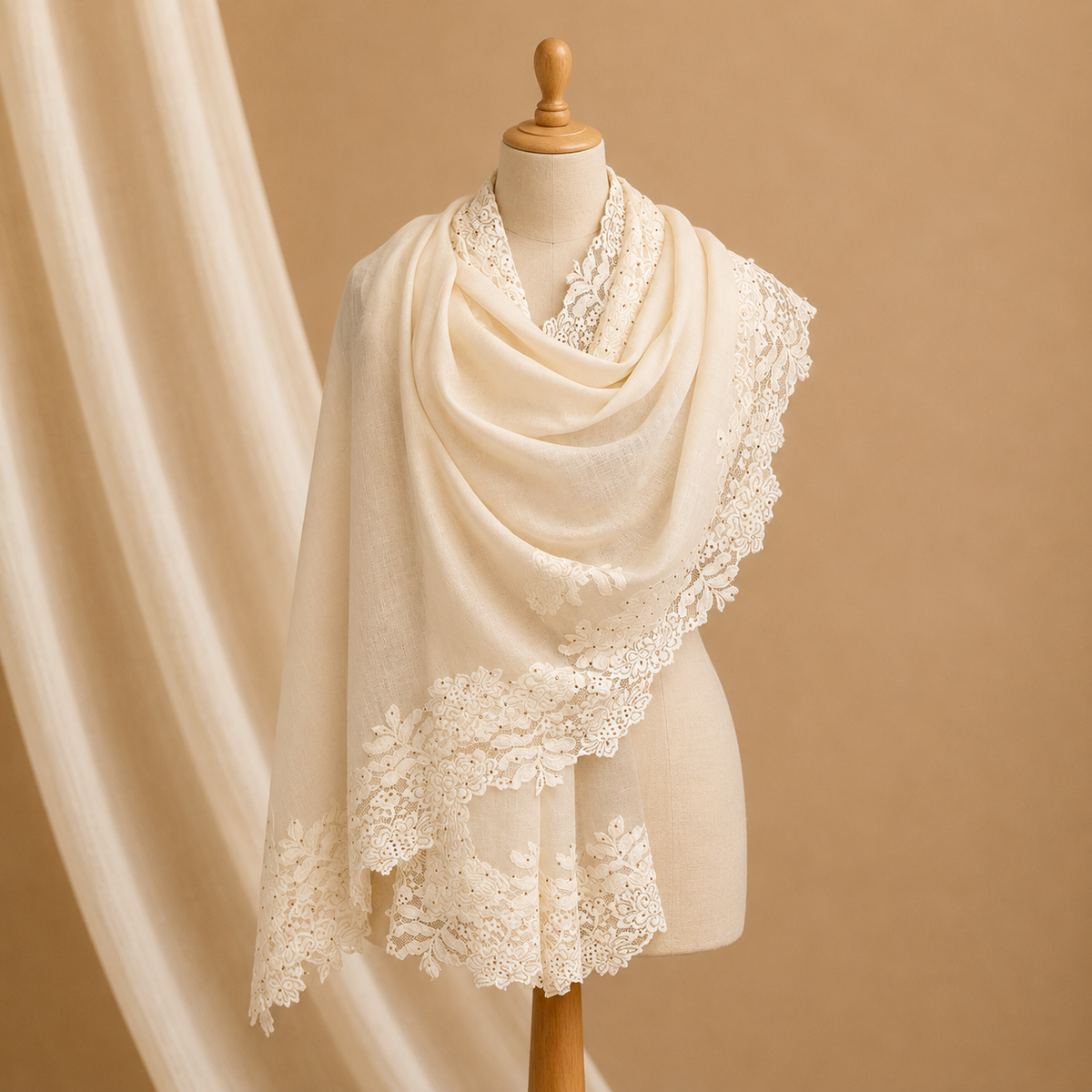 Pashmina lace stole