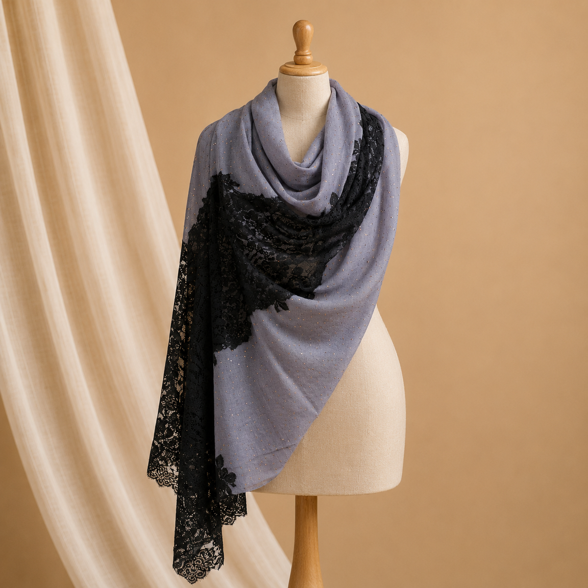 Pashmina lace stole