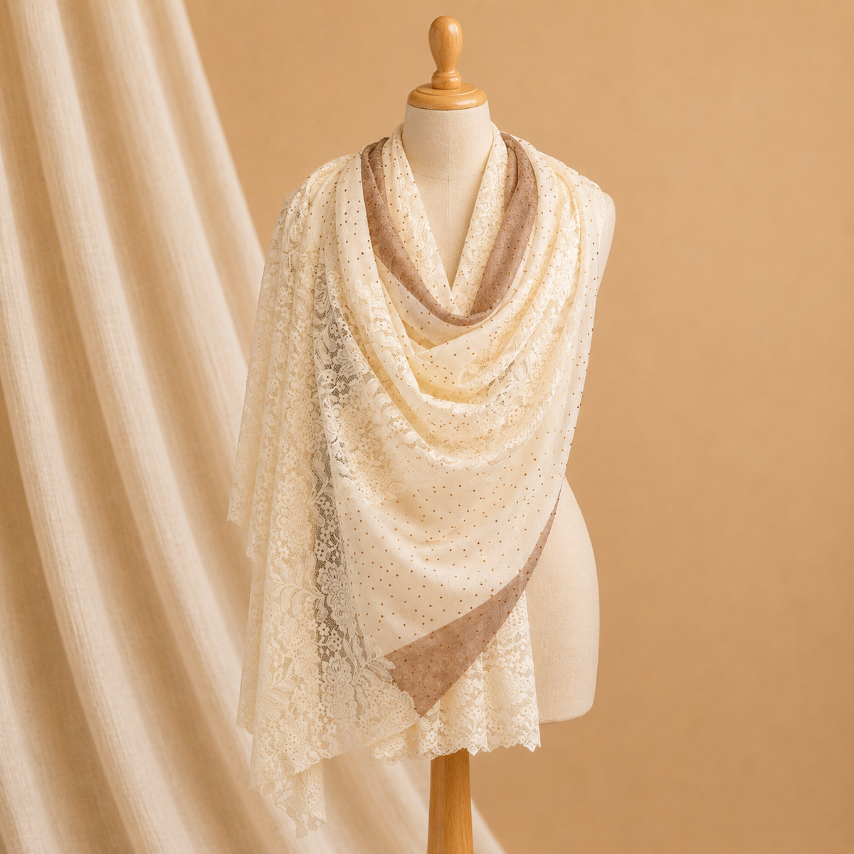 Pashmina lace stole