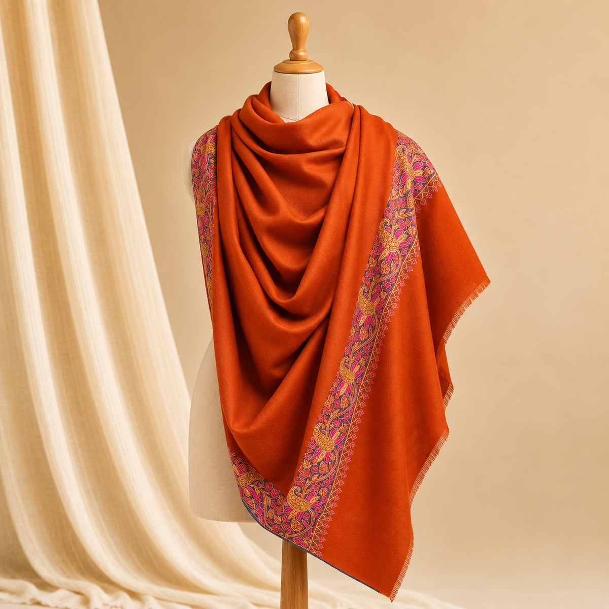 Semi-pashmina dordar stole
