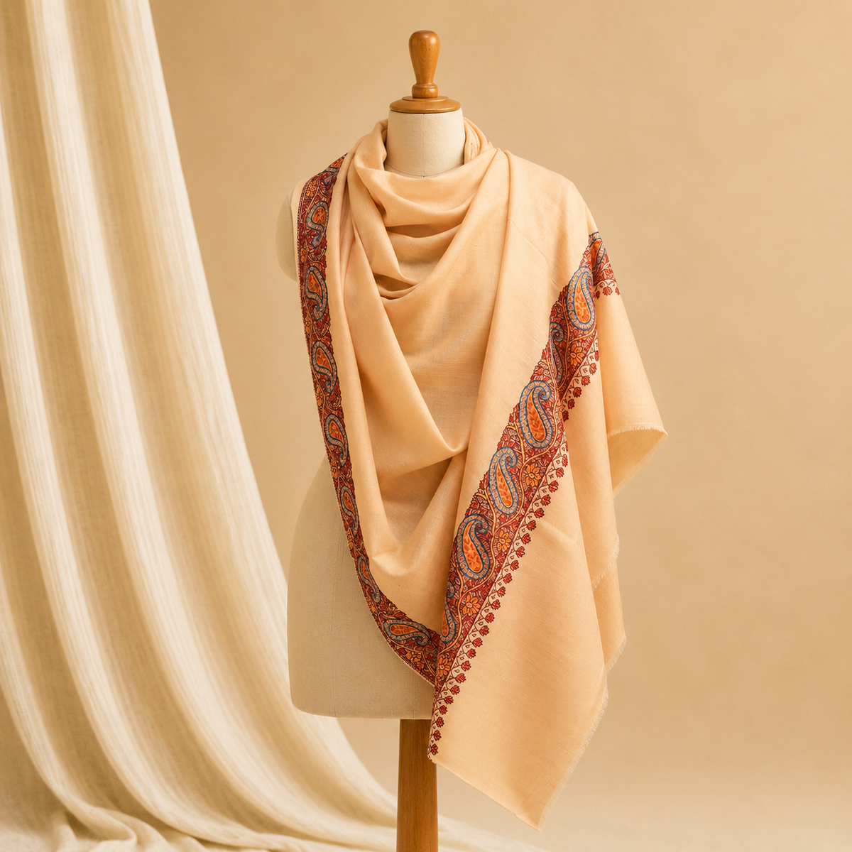 Semi-pashmina dordar stole
