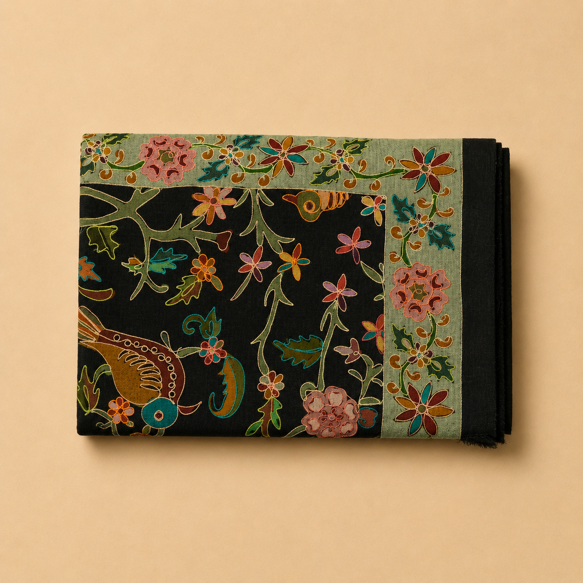 Machine pashmina kalamkari stole