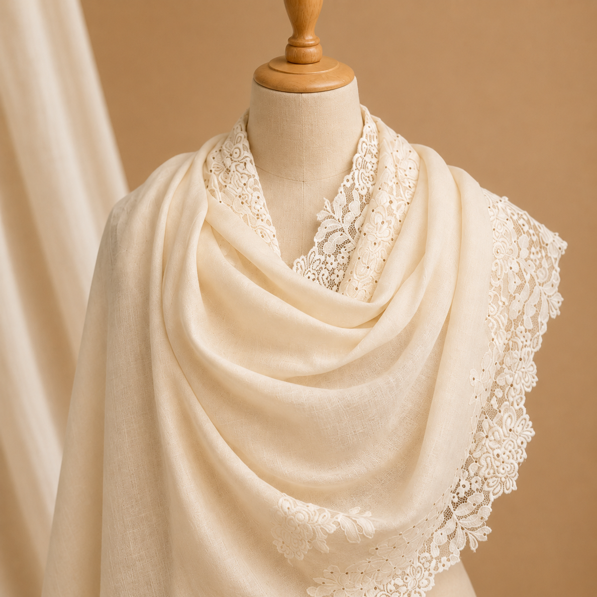 Pashmina lace stole
