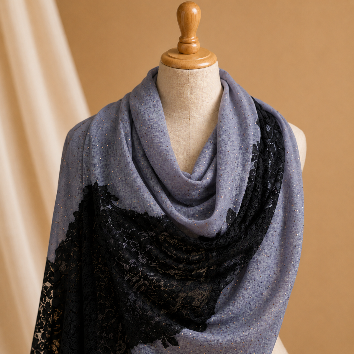 Pashmina lace stole