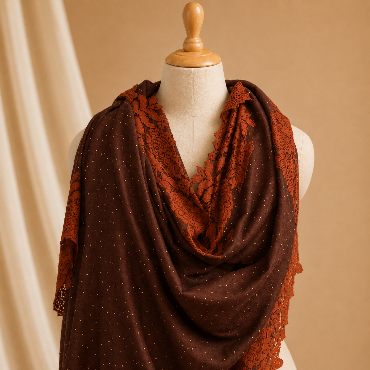 Pashmina lace stole