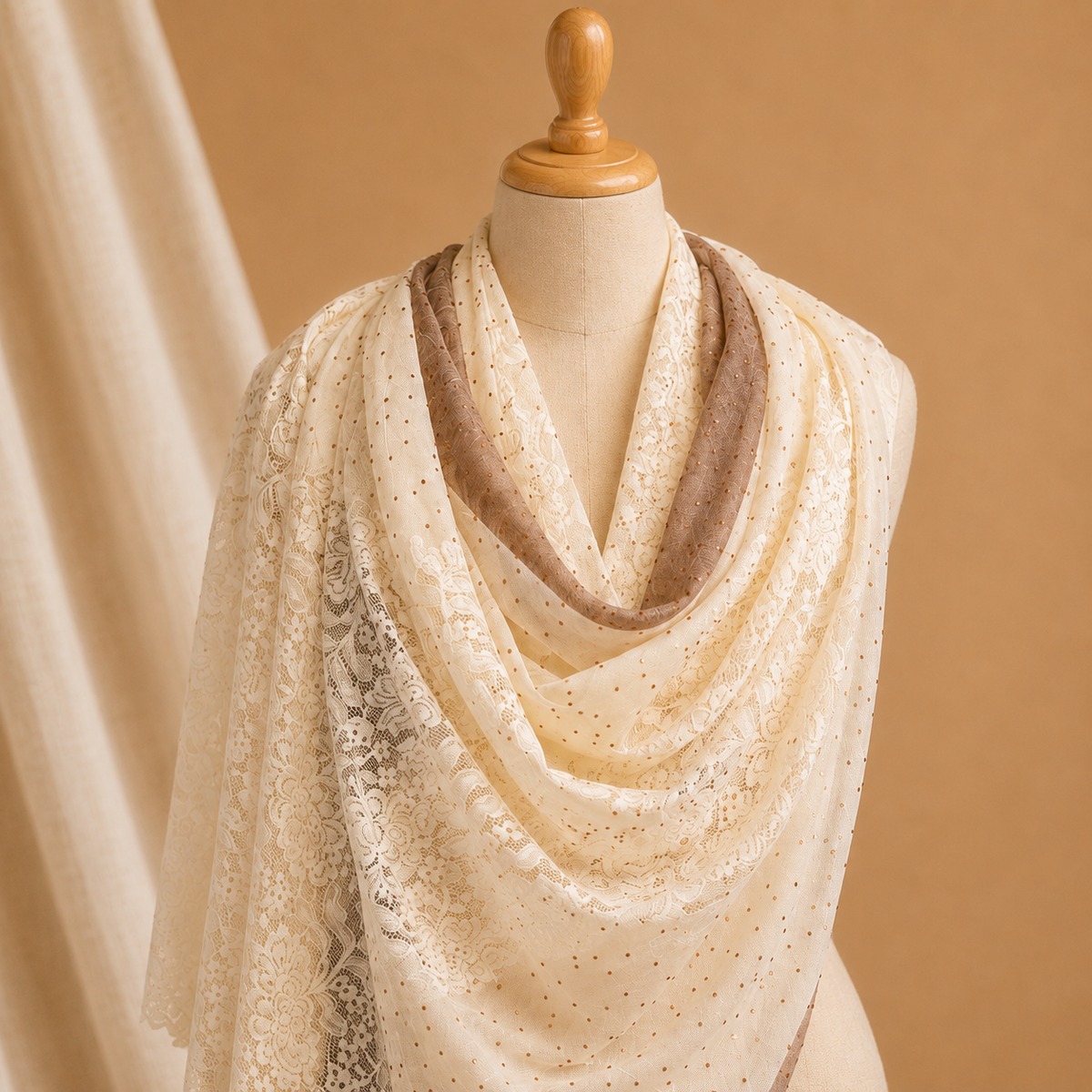Pashmina lace stole