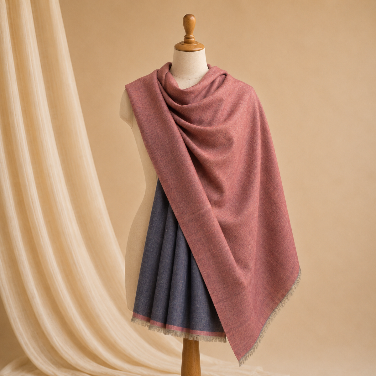 Merino wool double shade stole
