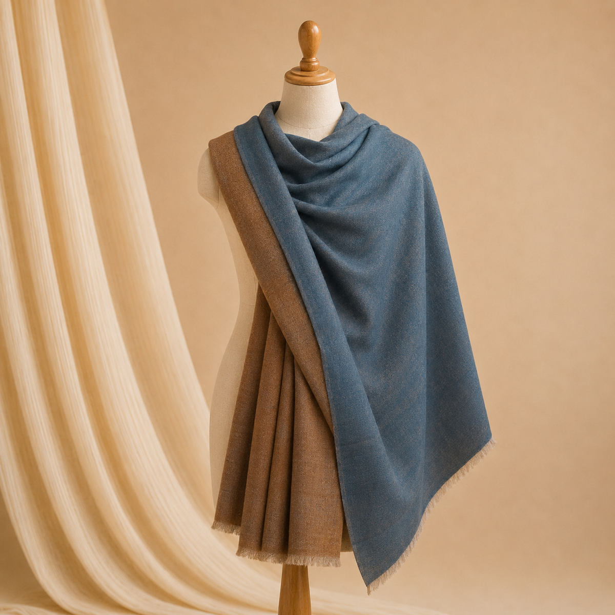 Merino wool double shade stole