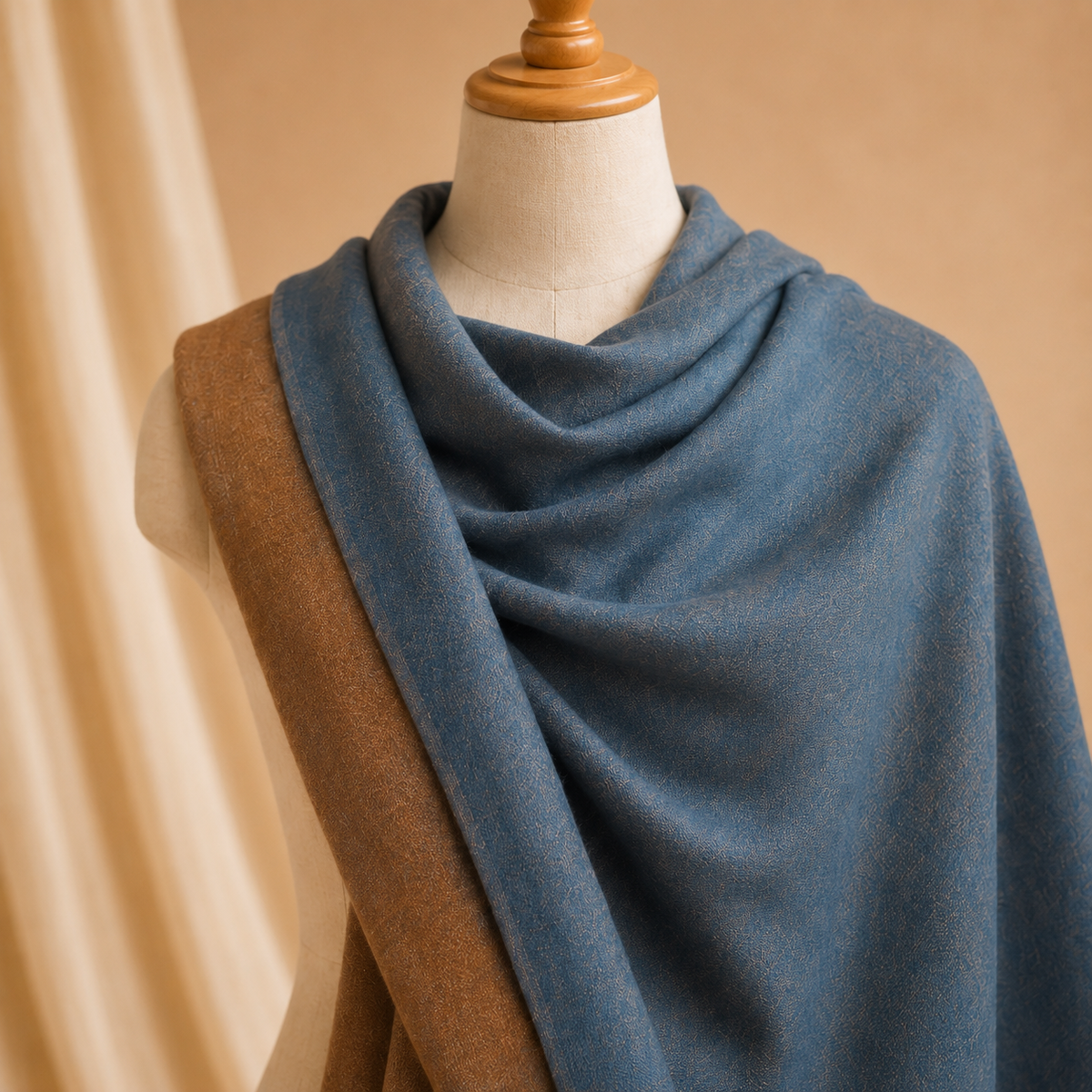 Merino wool double shade stole