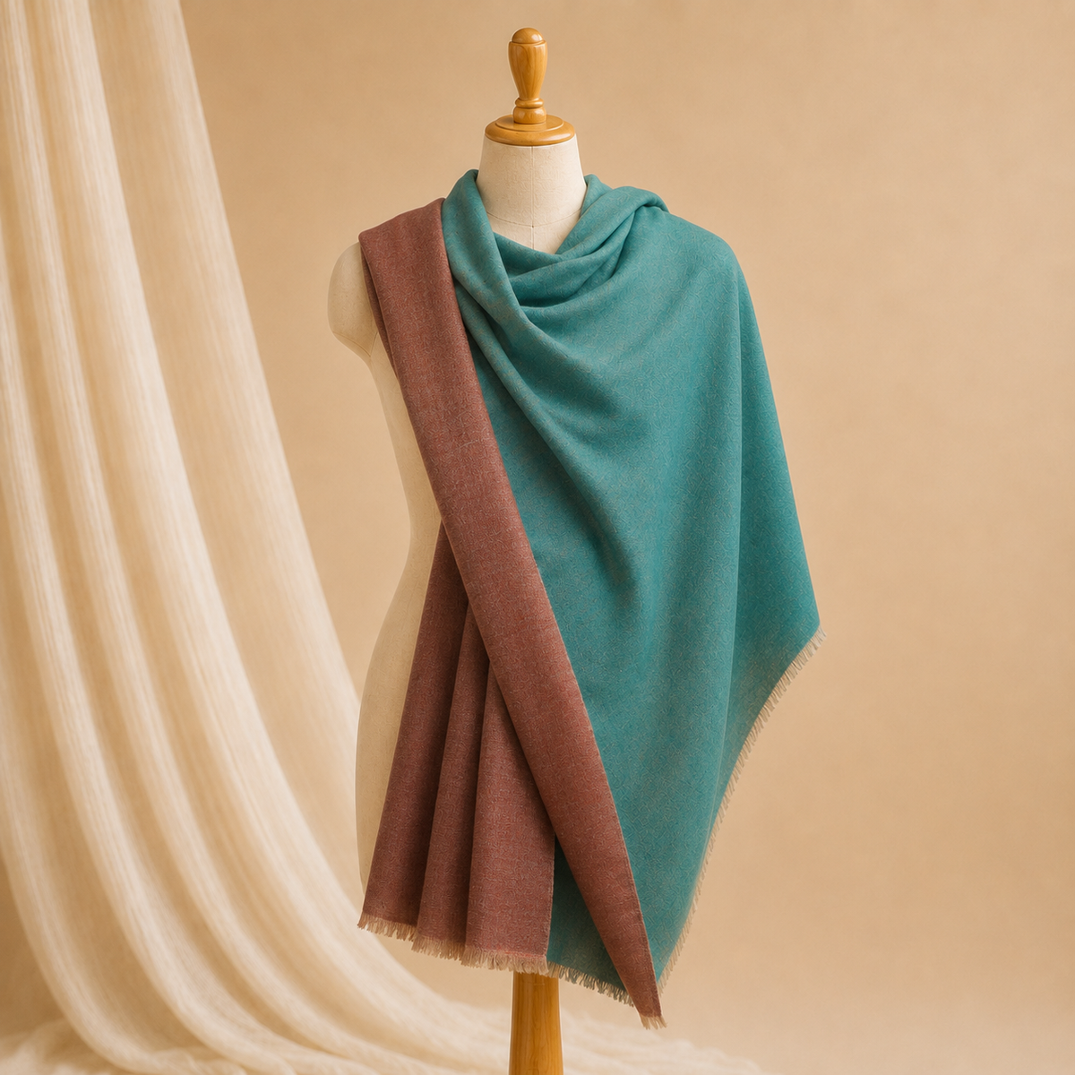 Merino wool double shade stole