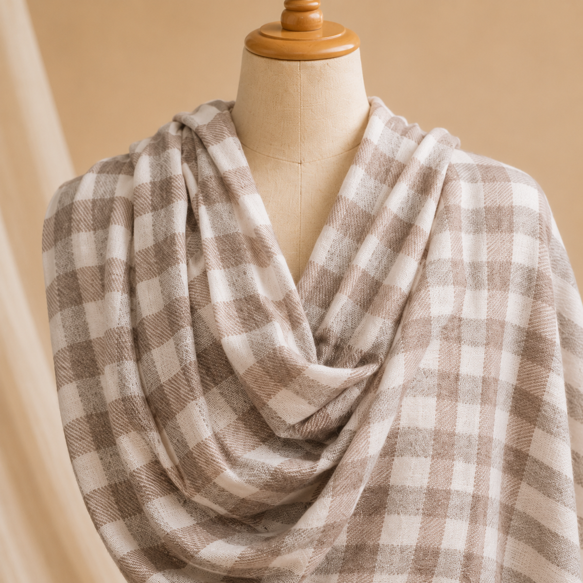 Nepali pashmina checked stole