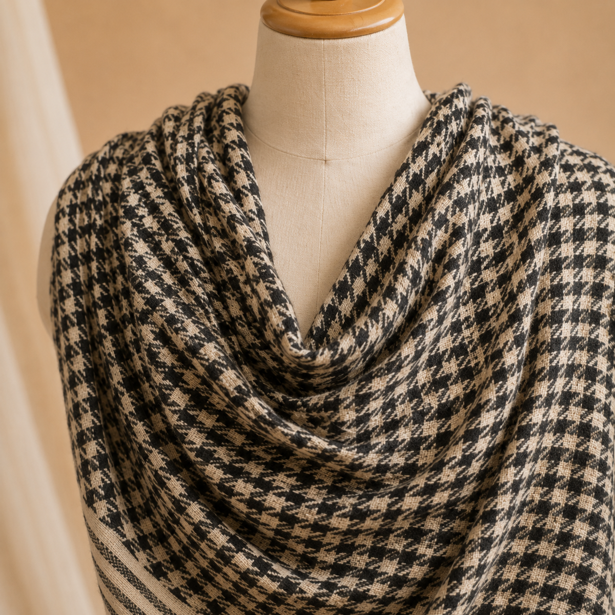 Nepali pashmina checked stole