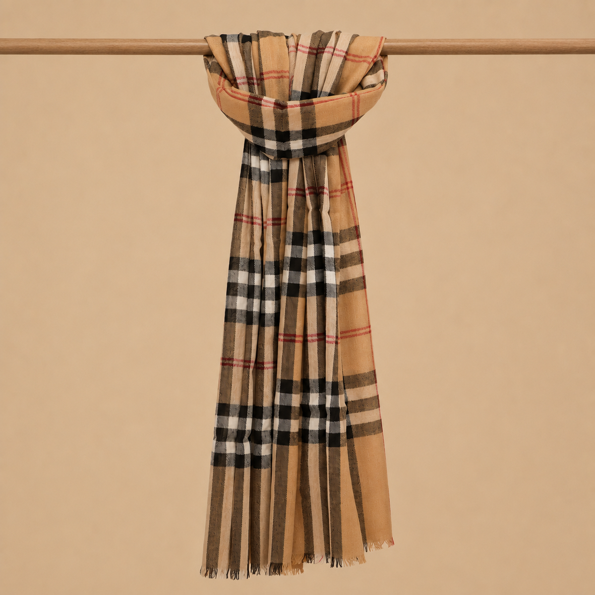 Finewool check stole