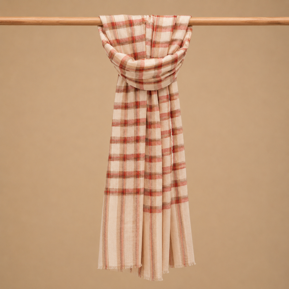 Finewool check stole