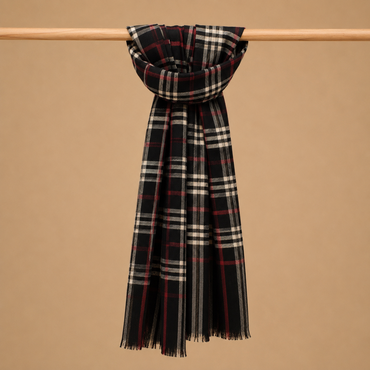 Finewool check stole