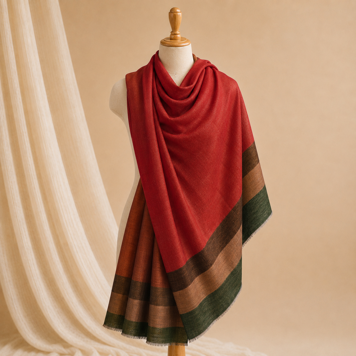 Merino wool moonlight palla striped stole