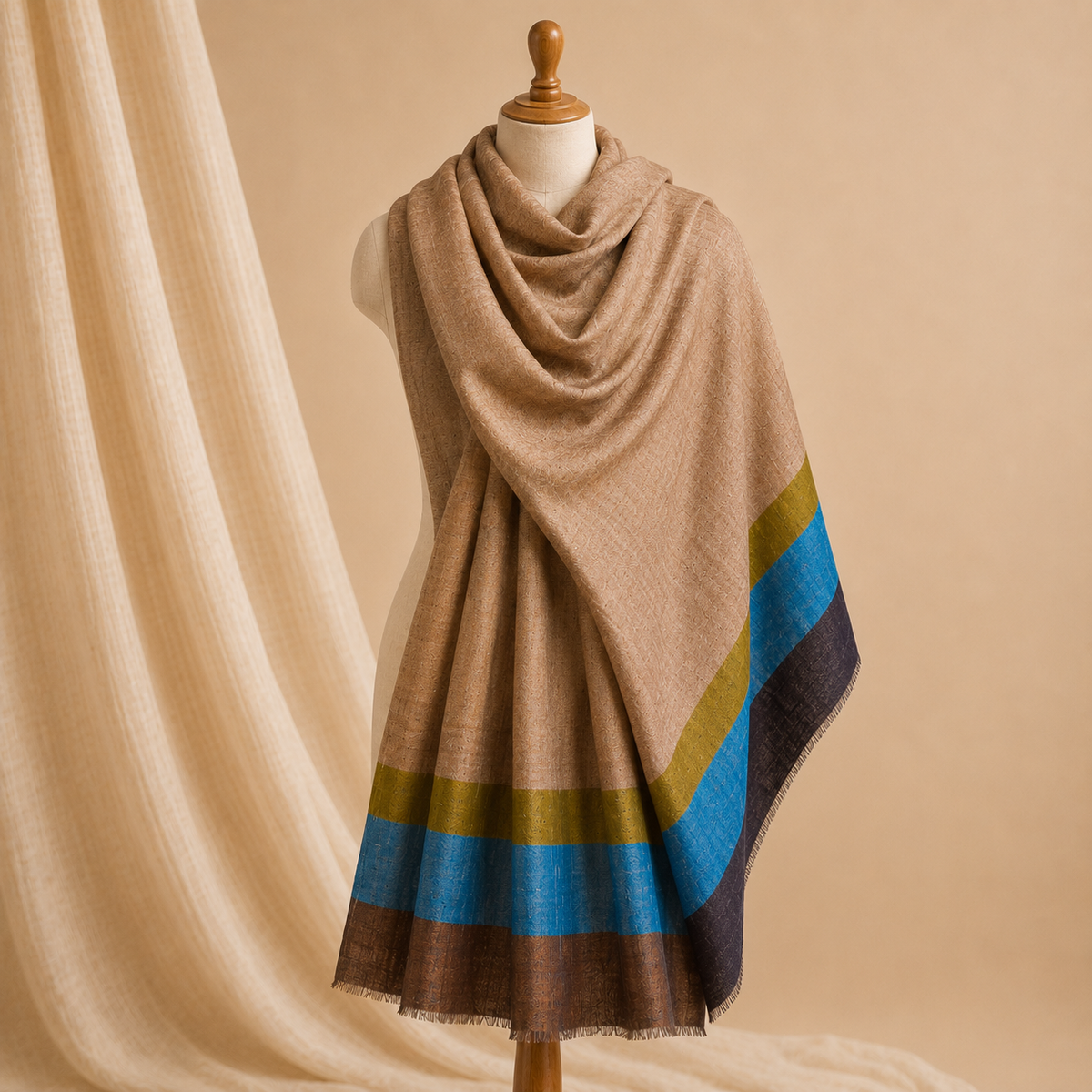 Merino wool moonlight palla striped stole