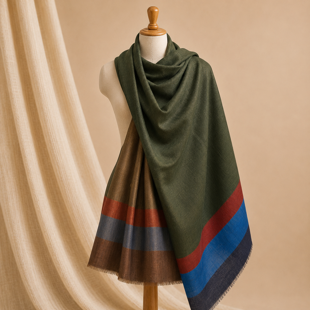 Merino wool moonlight palla striped stole