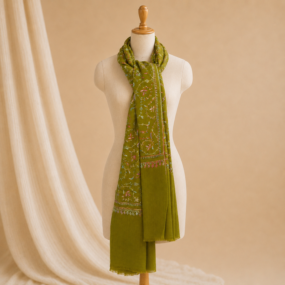 Semi-pashmina jali stole