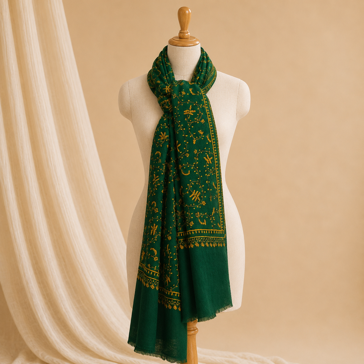 Semi-pashmina jali stole