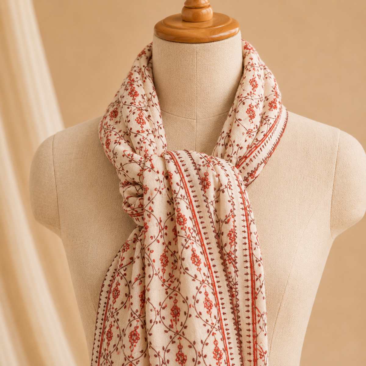 Semi-pashmina jali stole