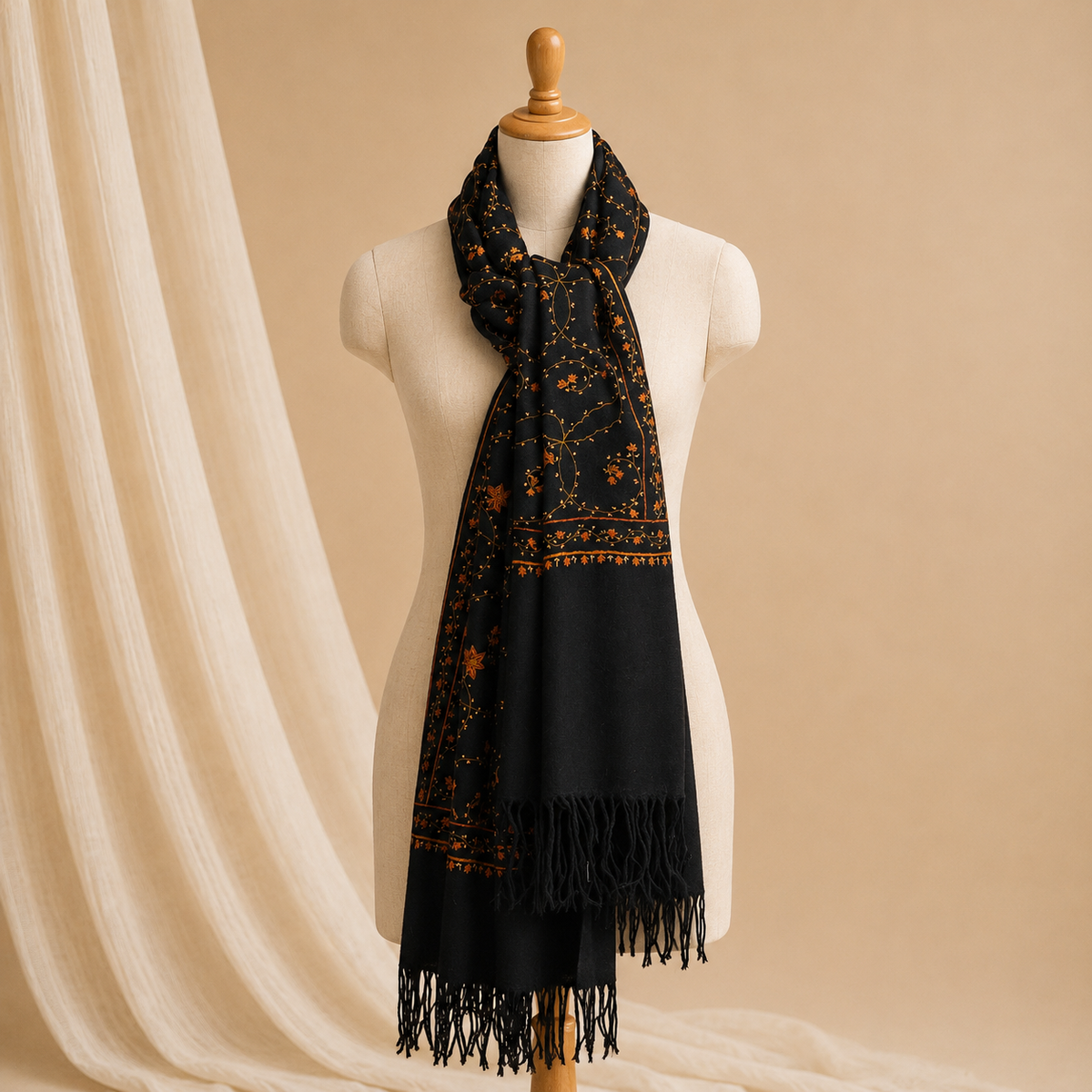 Pure wool jali stole