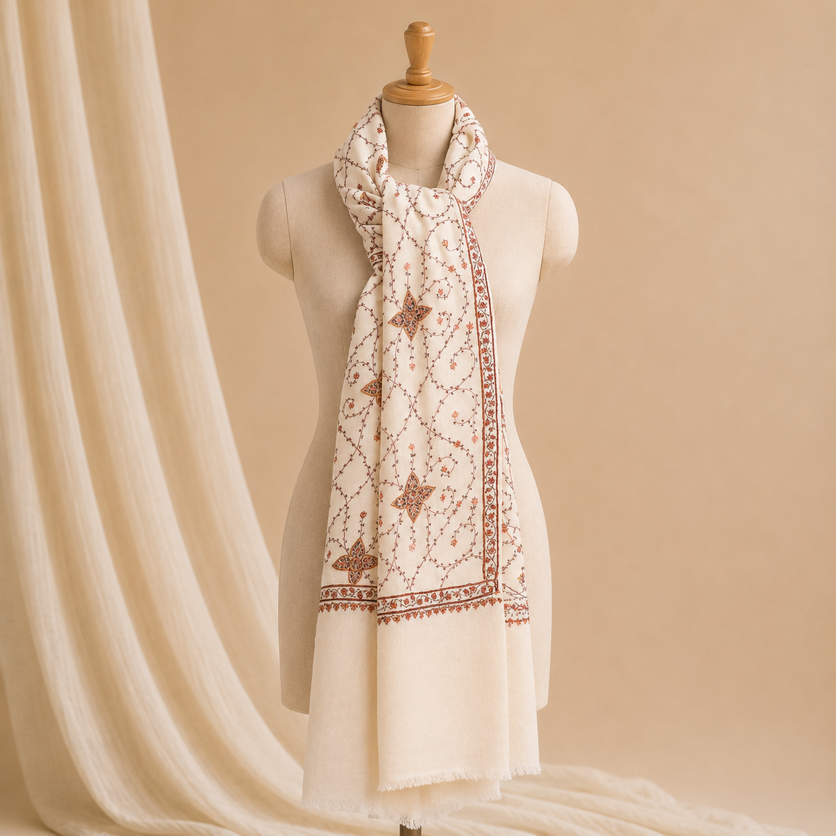Pure wool jali stole
