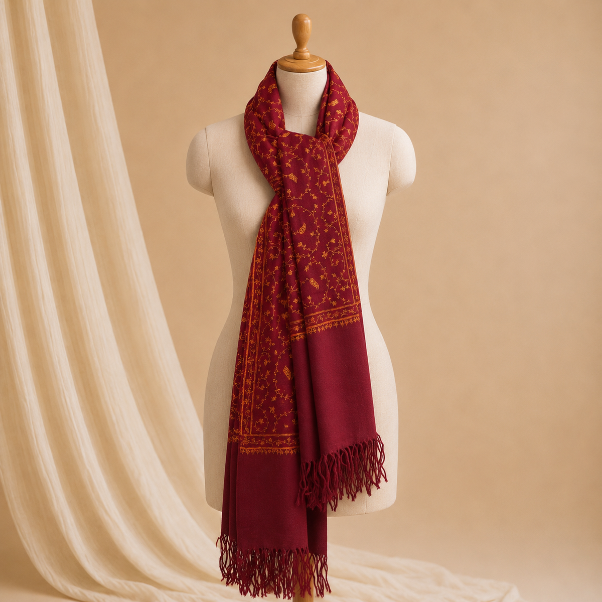 Pure wool jali stole