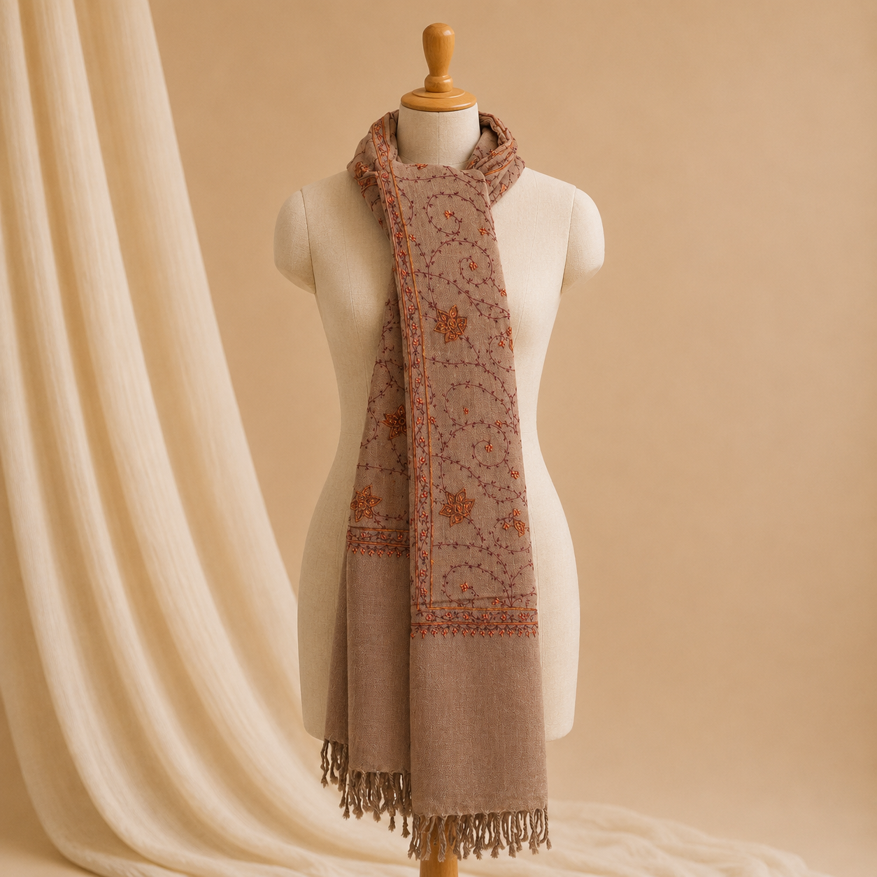 Pure wool jali stole