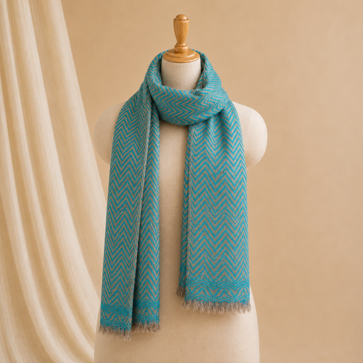 Nepali pashmina zig-zag stole