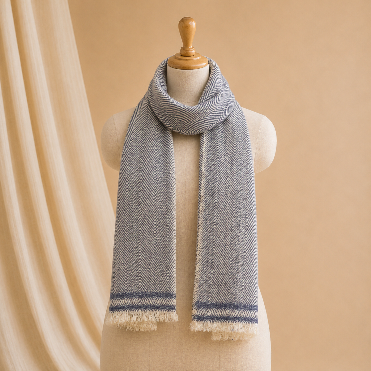Nepali pashmina zig-zag stole