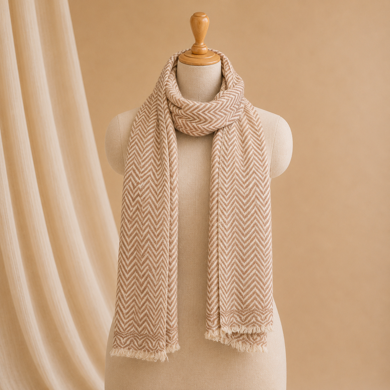 Nepali pashmina zig-zag stole
