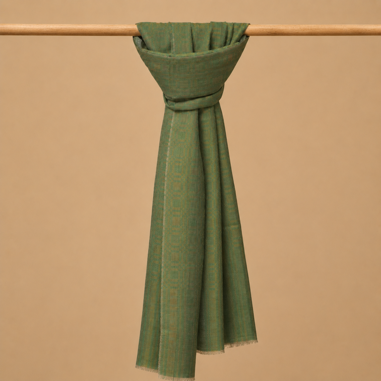 Merino wool moonlight checked stole