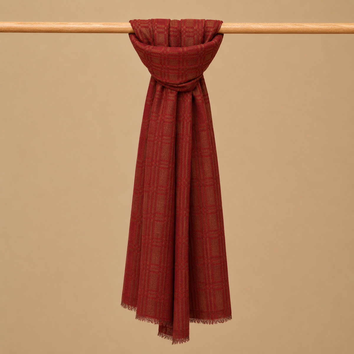 Merino wool moonlight checked stole