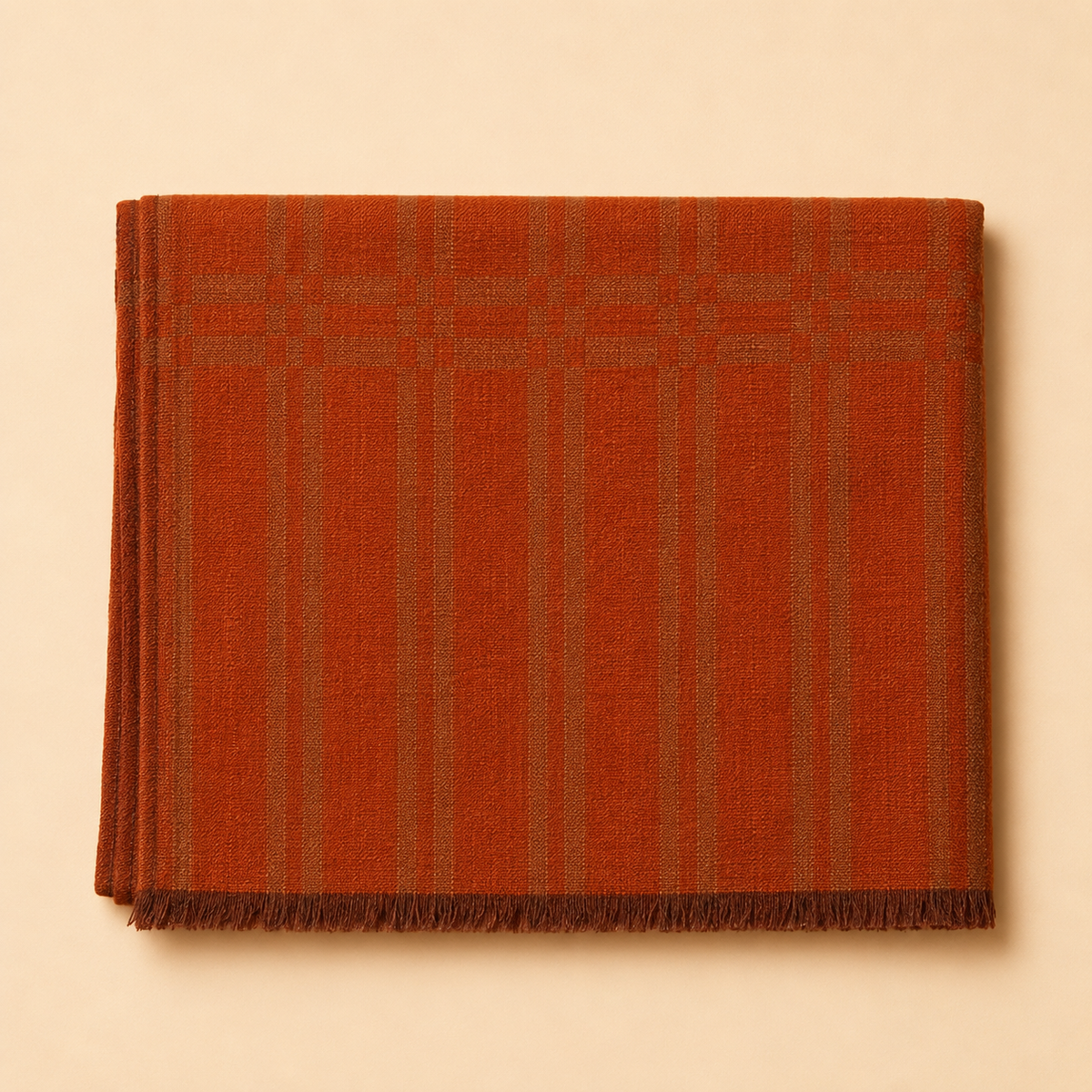 Merino wool moonlight checked stole