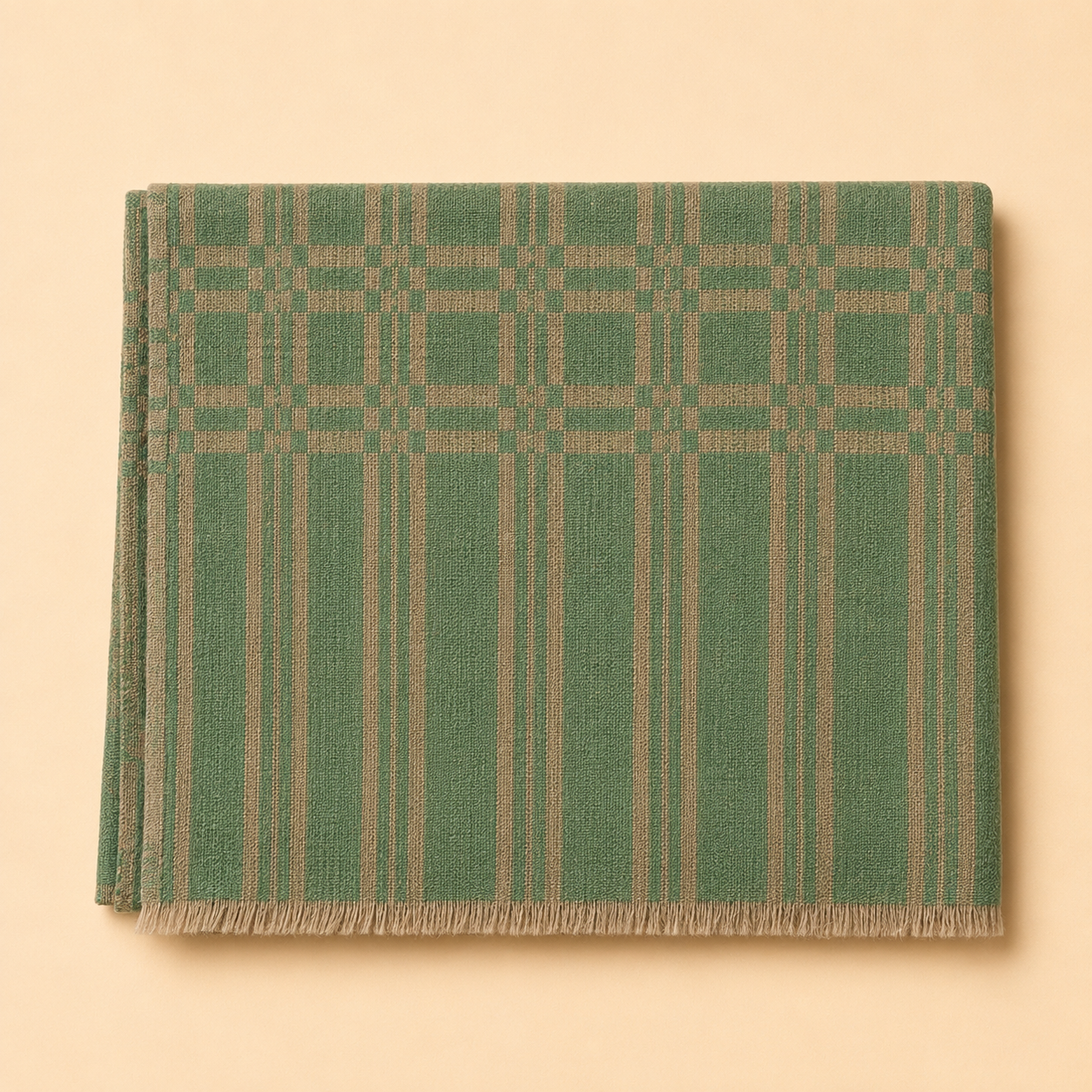 Merino wool moonlight checked stole