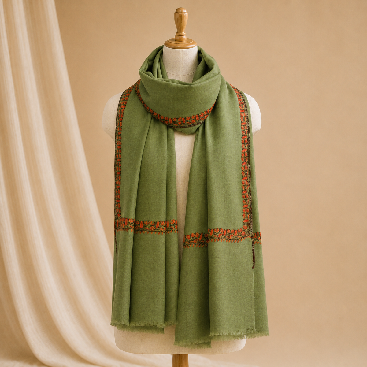 Semi-pashmina hashidar stole