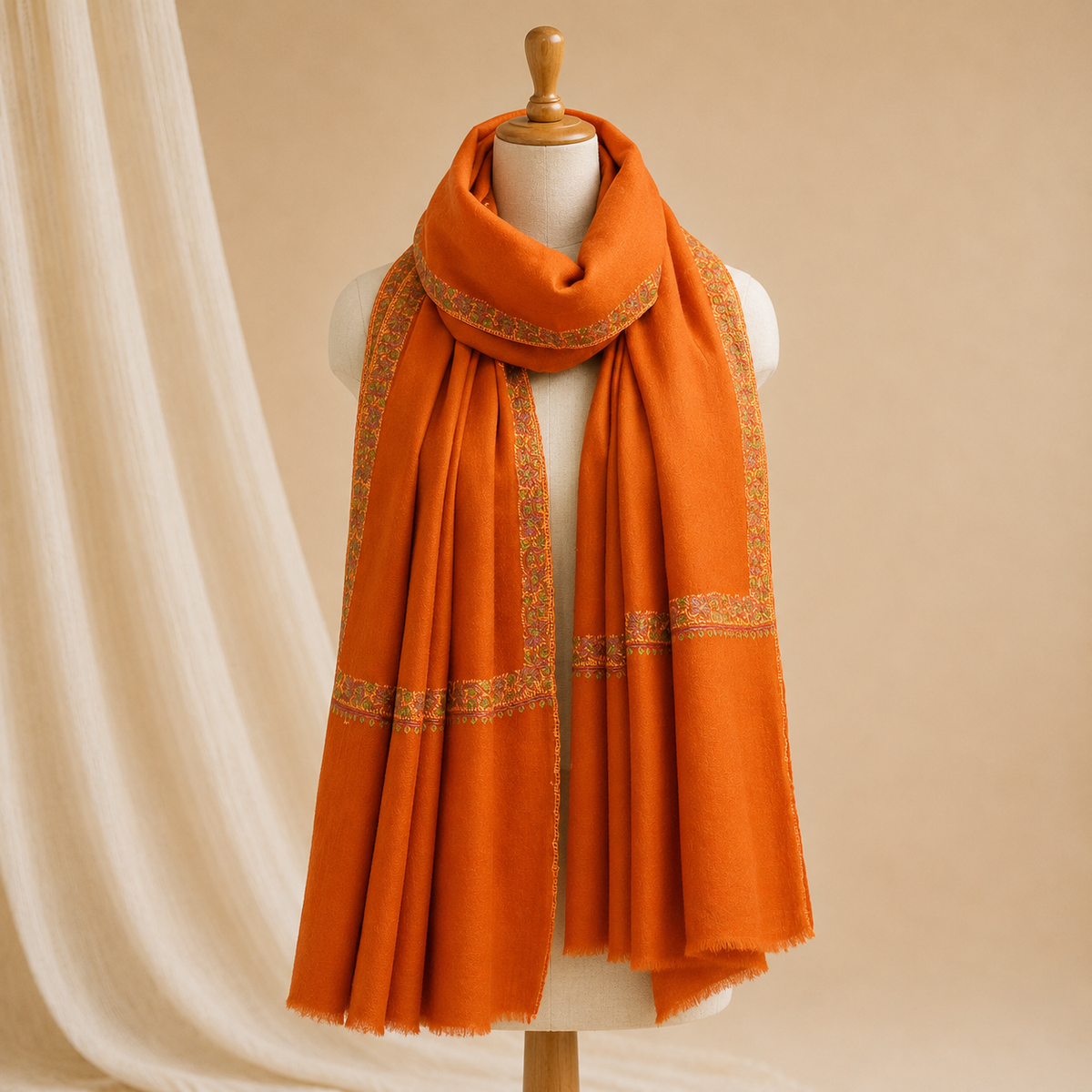 Semi-pashmina hashidar stole
