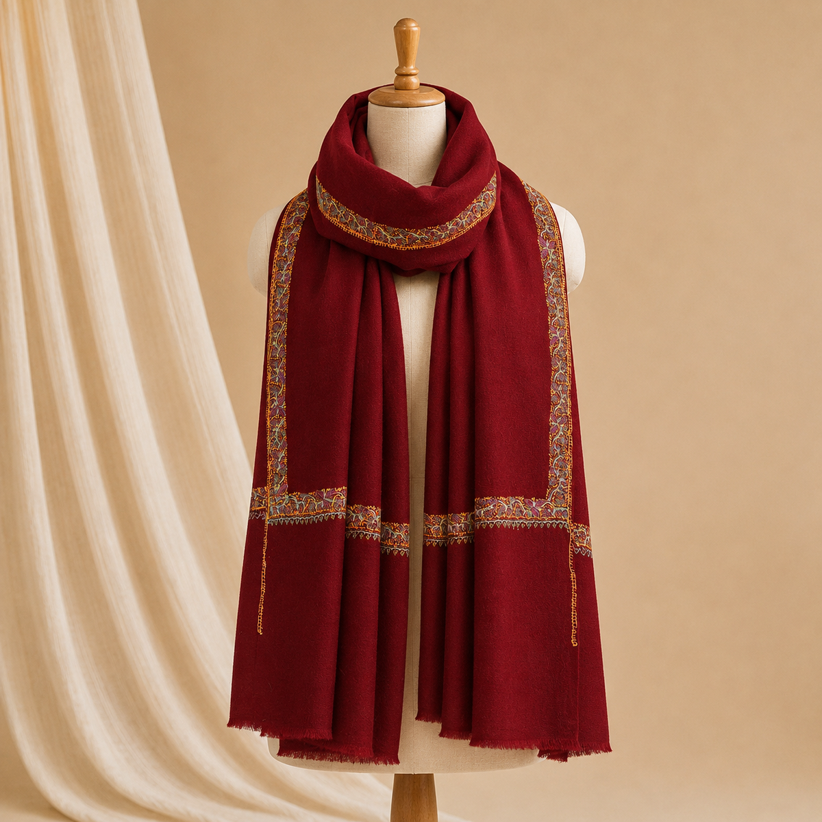 Semi-pashmina hashidar stole