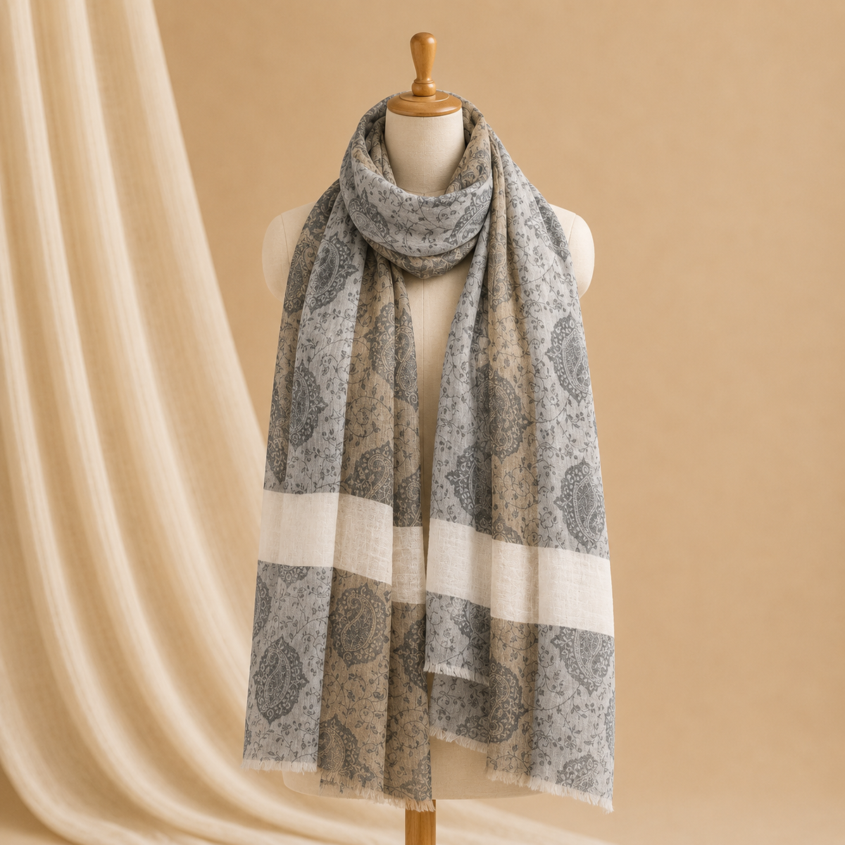 Machine pashmina jaquard stole