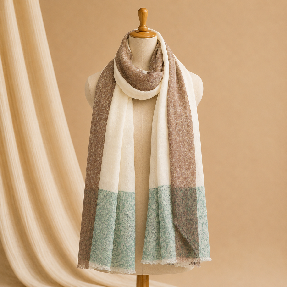 Machine pashmina jaquard stole